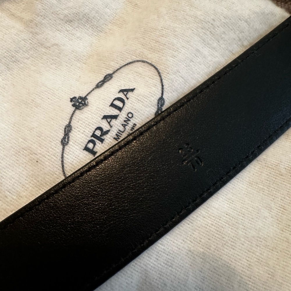 Prada Square Logo Plate Saffiano Leather Belt size 70 - Picture 5 of 9